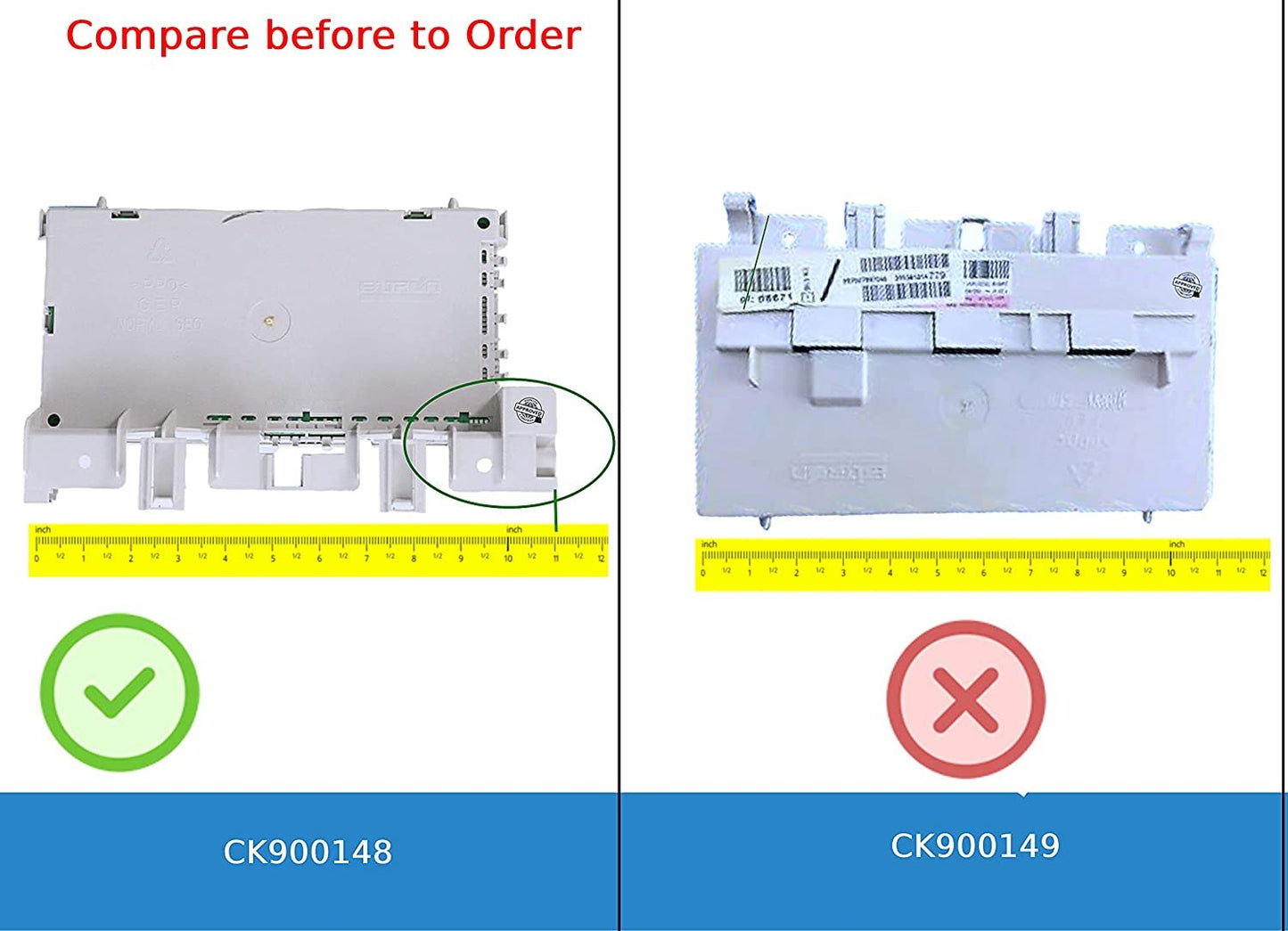 GlobPro WP8182215 Washer Electronic Control Board 11" length Approx. Replacement for and compatible with Kenmore Heavy DUTY