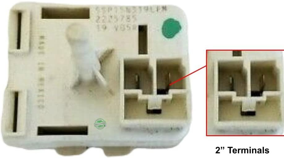 GLOB PRO SOLUTIONS AP6006764 PS11739840 PD00063627 CKD1792 Refrigerator Start Switch 2 Terminals 1" ¾ length Approx. Replacement for and compatible with Roper Whirlpool Estate Kenmore Heavy DUTY