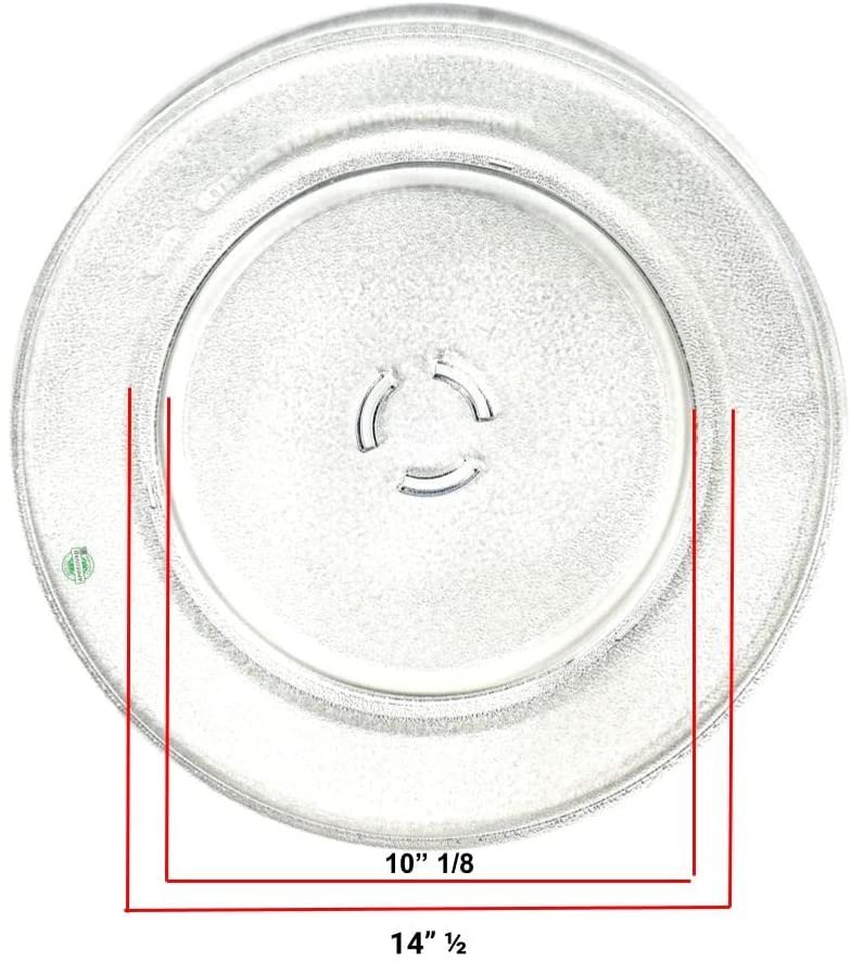 GlobPro W10818723 Microwave Glass Cooking Tray 14" ½ Length Approx. Replacement for and Compatible with KitchenAid Maytag Jenn-Air Whirlpool Heavy Duty