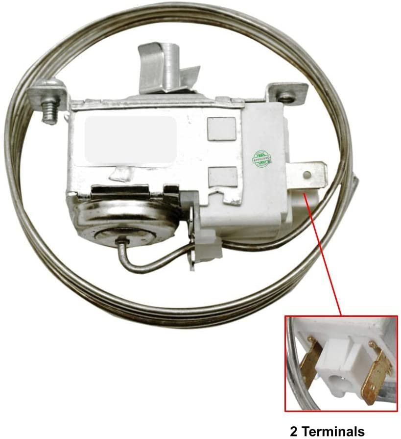 GLOB PRO SOLUTIONS WR09X0237 WR09X0259 WR09X0296 WR09X0337 CKD1764 Refrigerator Control Temperature 2 Terminals 3" Length Approx. Replacement for and compatible with General Electric Heavy DUTY
