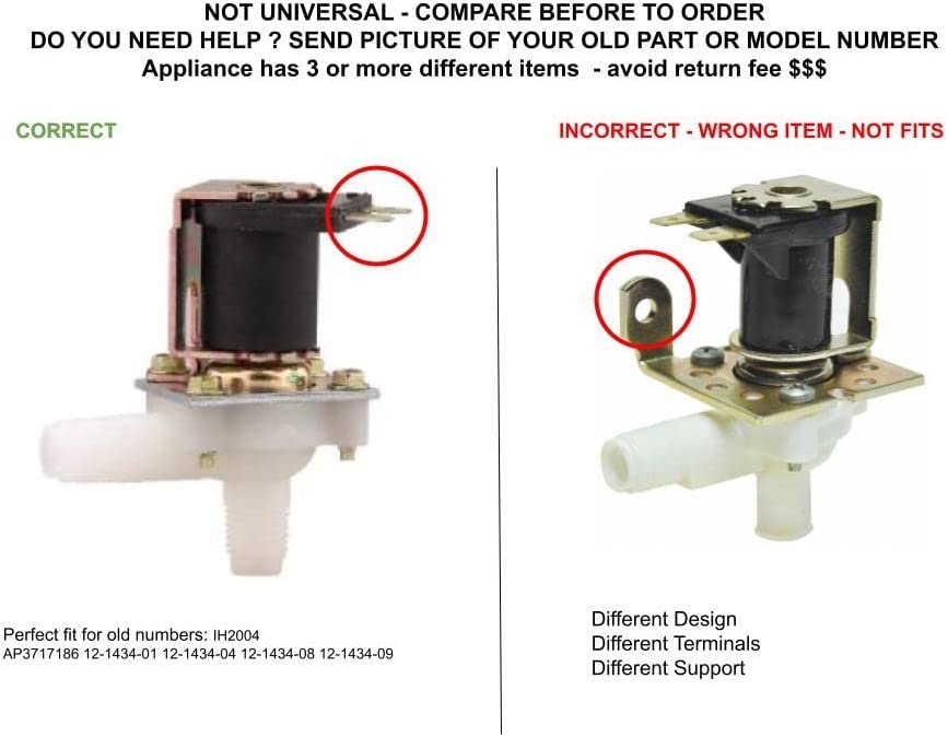 GLOB PRO SOLUTIONS 12-1434-01 12-1434-04 12-1434-08 12-1434-09 CKD5927 Ice Maker Valve Kit