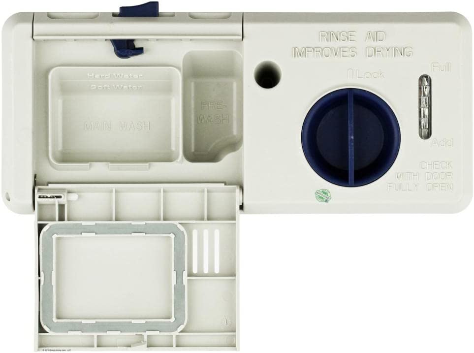 GLOB PRO SOLUTIONS WPW10671905 CKD2279 Diswasher Detergent Dispenser 9" Length Approx. Replacement for and compatible with Whirlpool Heavy DUTY