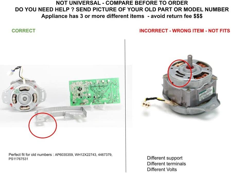 GLOB PRO SOLUTIONS WH12X22743 4467379 CKD3181 Motor Kit & Tub Shield