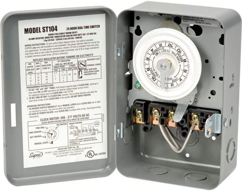 GLOB PRO SOLUTIONS ST104 CKD2009 24-Hour Timer 240 V Heavy DUTY