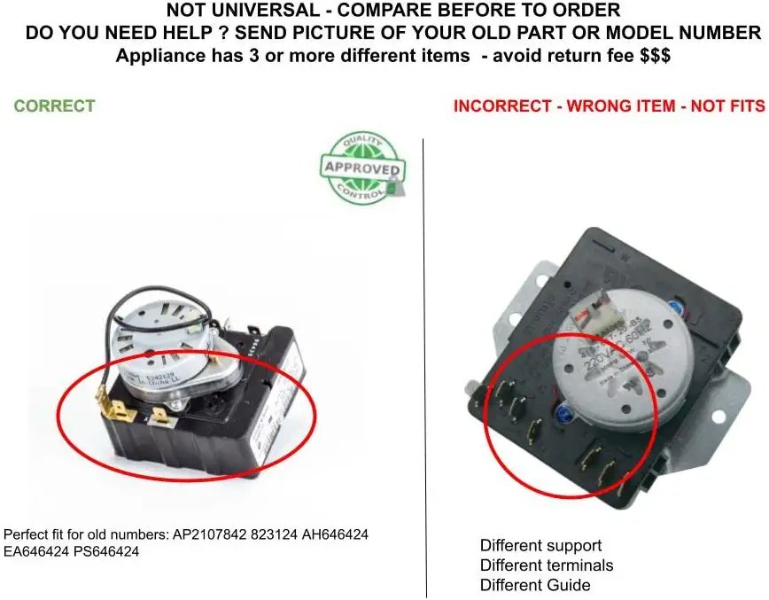 GLOB PRO SOLUTIONS 131905500 Dryer Timer Replacement for and compatible with Heavy DUTY