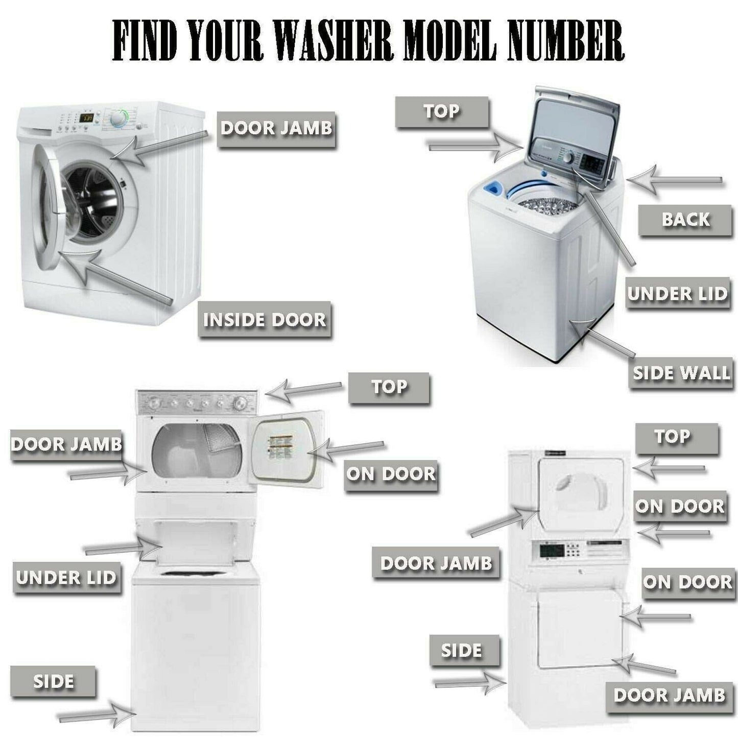 Global Solutions WPW10605427 Pump-Water Wl Compatible with Whirlpool Washer O...
