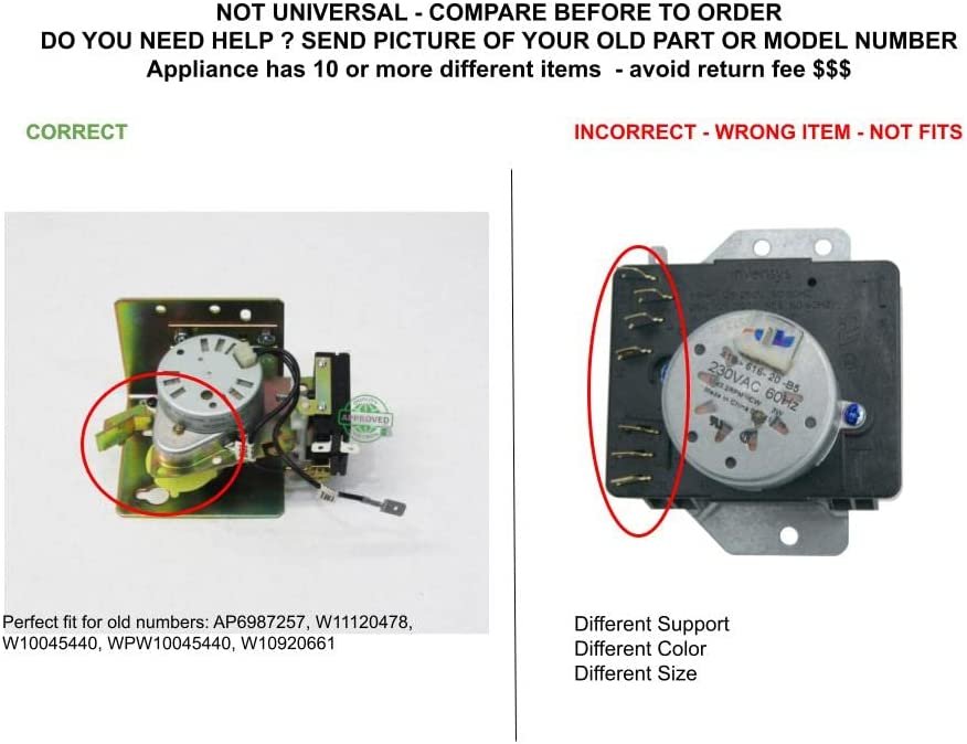 GLOB PRO SOLUTIONS W11120478 CKD2794 Timer compatible with Kenmore, Whirlpool,