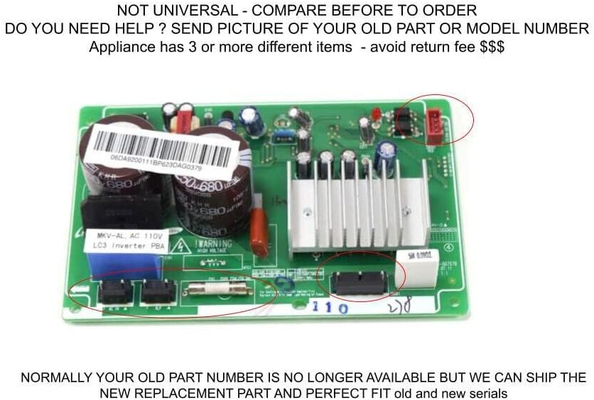 GLOB PRO SOLUTIONS DA92-00111B CKD2091 Fridge compressor Inverter Board DA9200111BP623DAG0379 Replacement for and compatible with Samsung Heavy DUTY