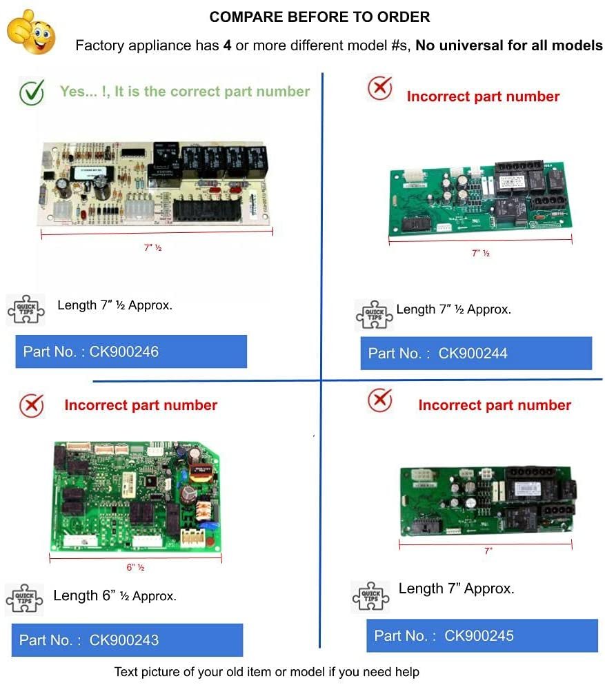 GlobPro PD00024542 EAP969709 AP3772424 PS969709 Ice Cube Maker Control Board Length 7” ½ Approx. Replacement for and compatible with KitchenAid Kenmore Whirlpool Heavy DUTY