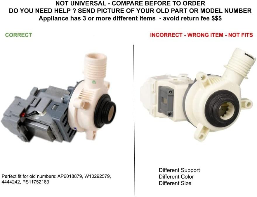 GLOB PRO SOLUTIONS WPW10292579 CKD5559 Drain Pump