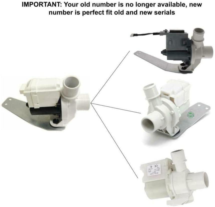 GLOB PRO SOLUTIONS 175D3834P008 2754597 CKD1383 Washer Drain Pump Assembly Black 5" ¾ large Approx. Metallic Support Replacement for and compatible with General Electric Hotpoint Heavy DUTY