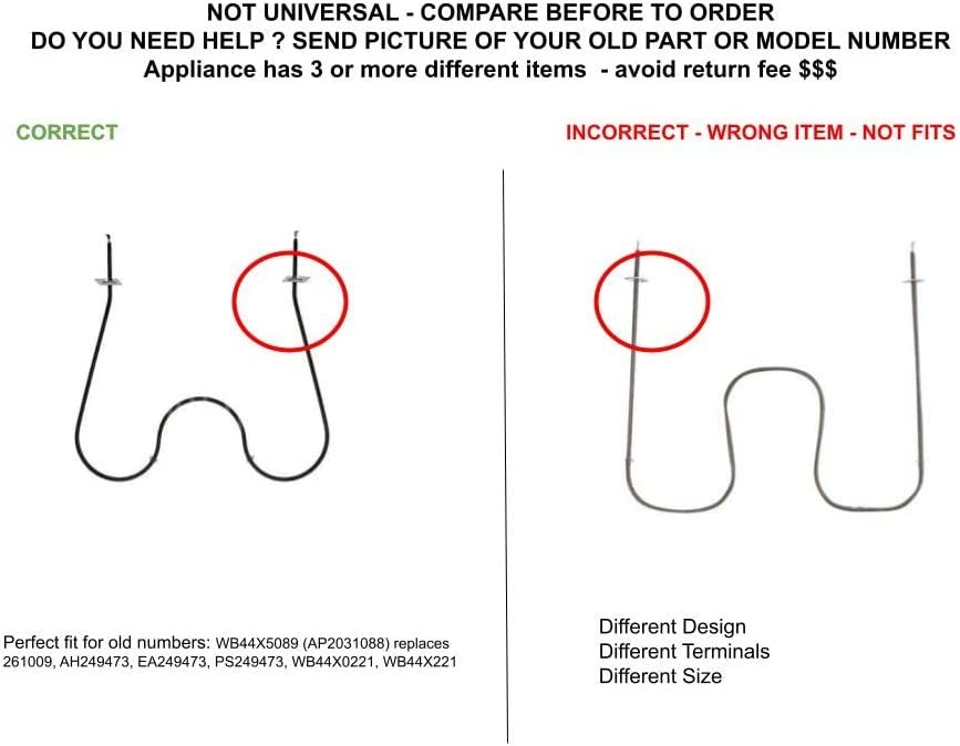 GLOB PRO SOLUTIONS WB44X0221 261009 WB44X221 CKD5967 Bake Element
