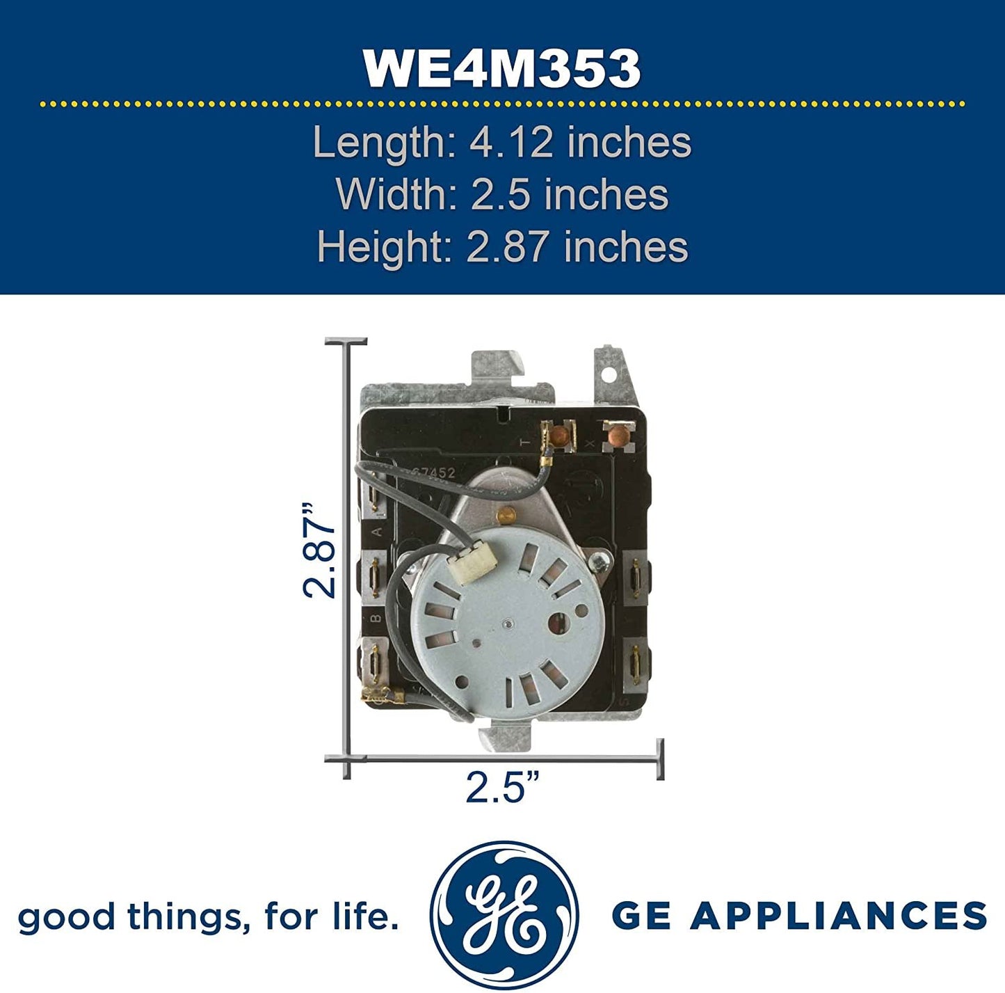 GE WE4M353 Genuine OEM Dryer Timer for GE Dryers