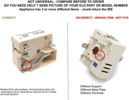 GLOB PRO SOLUTIONS AP6011290 PS11744486 EAP11744486 PD00002531 CKD4102 Surface Burner Control Switch