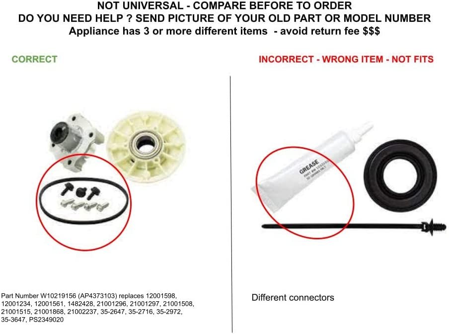 GLOB PRO SOLUTIONS W10219156 CKD3624 Tub Seal and Bearing Kit