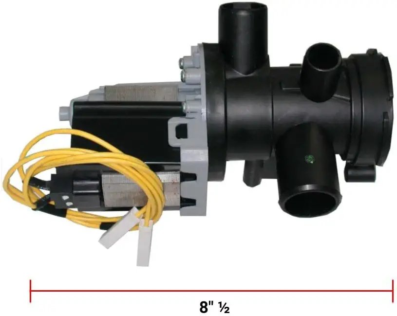GLOB PRO SOLUTIONS WH23X10011 CKD2355 Washer Drain Pump 8" ½ Length Approx. Replacement for and compatible with GE Heavy DUTY