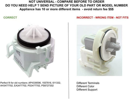 GLOB PRO SOLUTIONS 611332 1557816 CKD2730 Drain Pump Replacement for and compatible with Bosch Kenmore Heavy DUTY