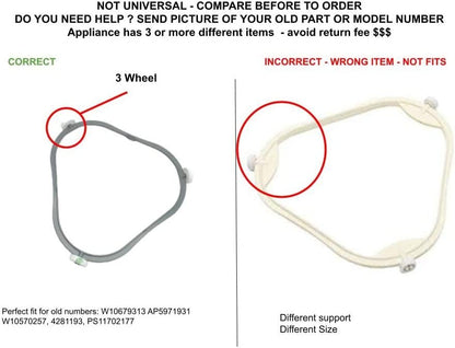 GLOB PRO SOLUTIONS AP5971931 PS11702177 EAP11702177 PD00025754 CKD2554 Microwave Turntable Support Ring 8" Length Approx Replacement for and compatible with Whirlpool KitchenAid Heavy DUTY