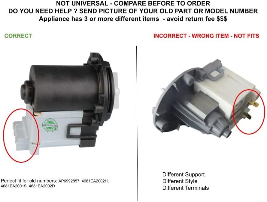 GLOB PRO SOLUTIONS 4681EA2001S 4960189 4681EA2002D 4681EA2002H CKD4054 Pump & Motor