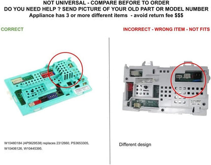 GLOB PRO SOLUTIONS W10406126 2312660 W10445395 CKD3979 Control Board