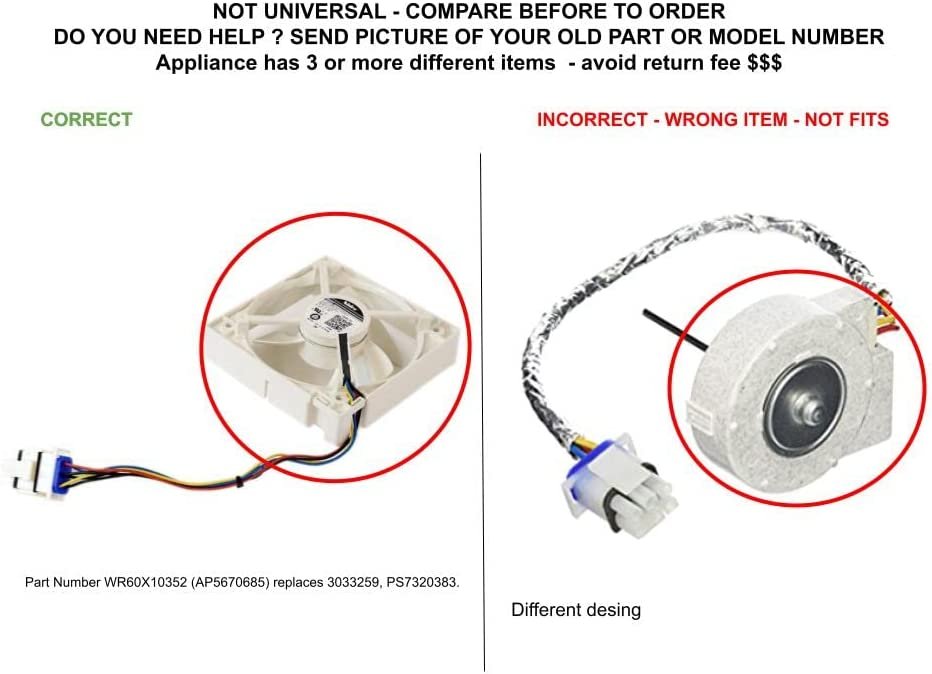 GLOB PRO SOLUTIONS WR60X10352 CKD6985 Freezer Evaporator Fan Motor and Felt Seal