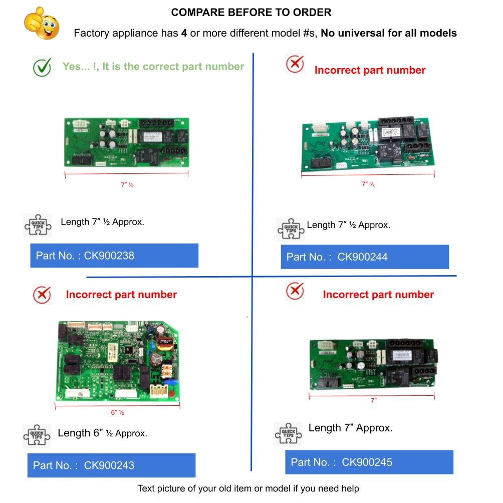 GlobPro W10122069 W10141364 1480943 Ice Maker Main Control Motherboard 7 ½" Approx. Replacement for and compatible with KitchenAid Whirlpool Maytag Kenmore W10122069 W10141364 1480943 Heavy DUTY
