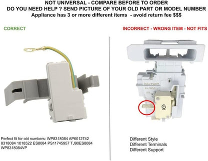 GLOB PRO SOLUTIONS 8318084 1018522 WP8318084VP CKD4401 Lid Switch Assembly