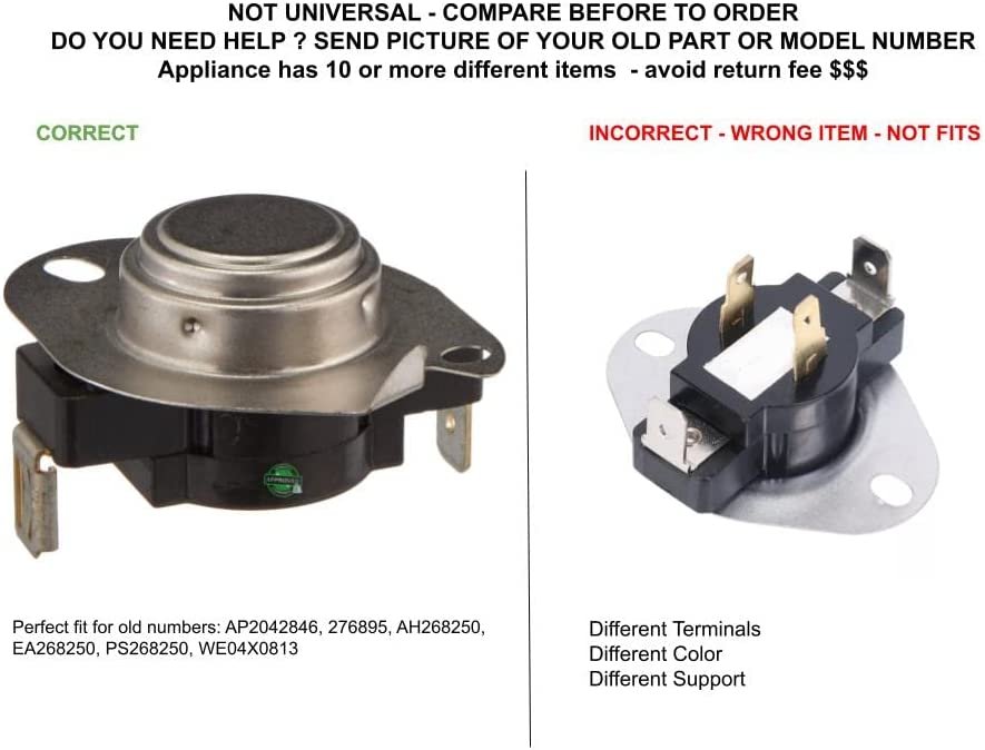 GLOB PRO SOLUTIONS AP2042846 PS268250 EAP268250 PD00049042 CKD2750 High Limit Thermostat compatible with GE, Hotpoint,
