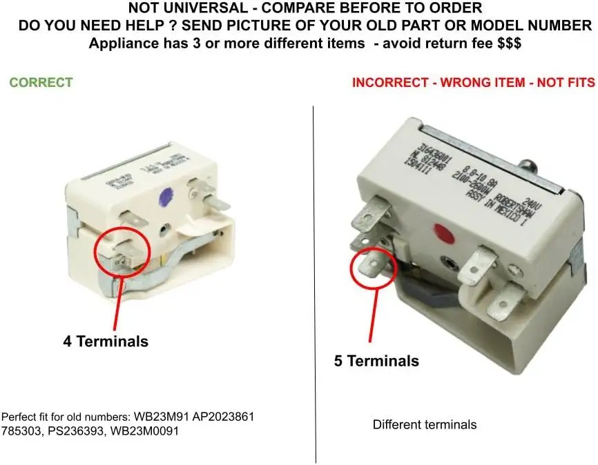 GLOB PRO SOLUTIONS WB23M0091 785303 CKD2473 Range Infinite Switch 2" ½ Length Approx. Replacement for and compatible with GE Heavy DUTY