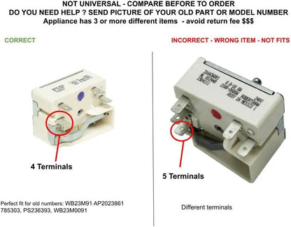 GLOB PRO SOLUTIONS WB23M0091 785303 CKD2473 Range Infinite Switch 2" ½ Length Approx. Replacement for and compatible with GE Heavy DUTY
