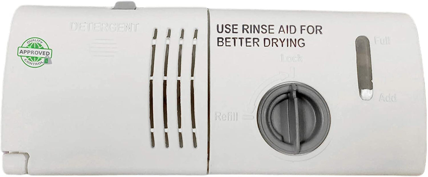 GlobPro WPW10199696 Diswasher Detergent & Rinse Aid Dispenser 8 7/16" length Approx. Replacement for and compatible with Whirlpool KitchenAid Maytag Kenmore WPW10199696 Heavy DUTY