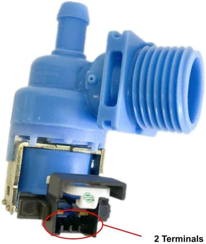 GLOB PRO SOLUTIONS W10195048 3015273 W10195049 W10219505 CKD2233 Diswasher Water Inlet Valve 2 Terminals Replacement for and compatible with Maytag Kenmore Whirlpool KitchenAid Heavy DUTY