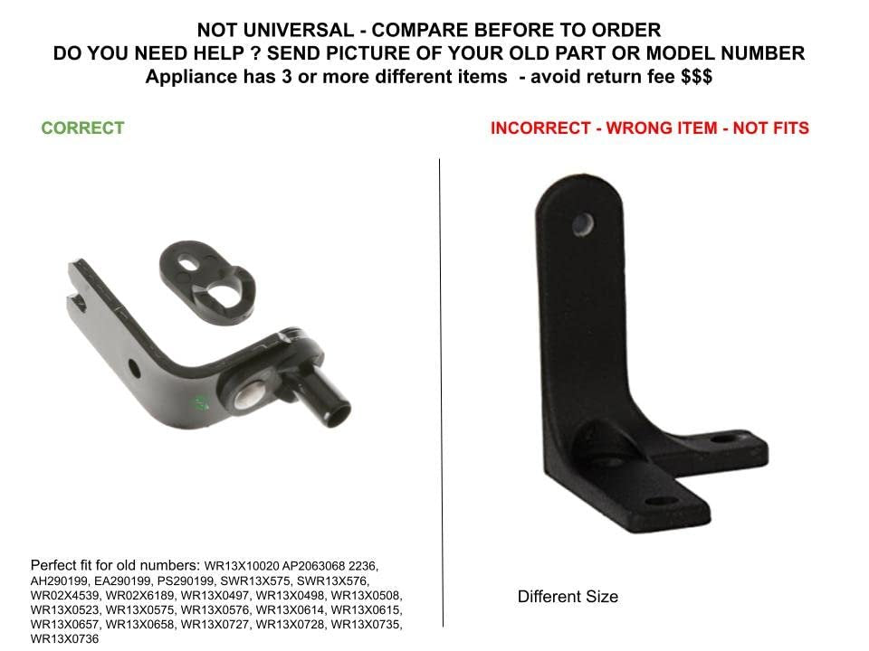 GLOB PRO SOLUTIONS WR13X10020 CKD2514 Refrigerator Lower Hinge Kit 3" ½ Length Approx Replacement for and Compatible with General Electric Kenmore Heavy Duty