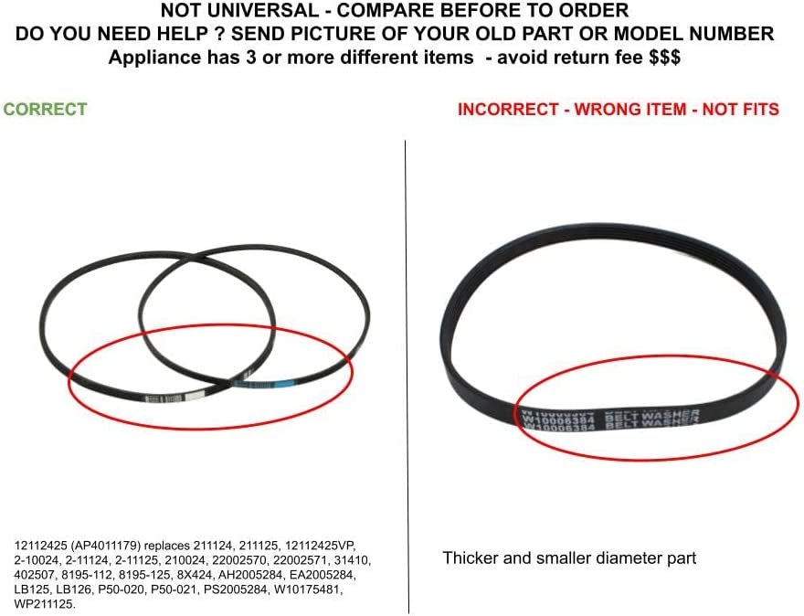 GLOB PRO SOLUTIONS 12112425VP 402507 210024 211124 211125 CKD3752 Belt Set (2)
