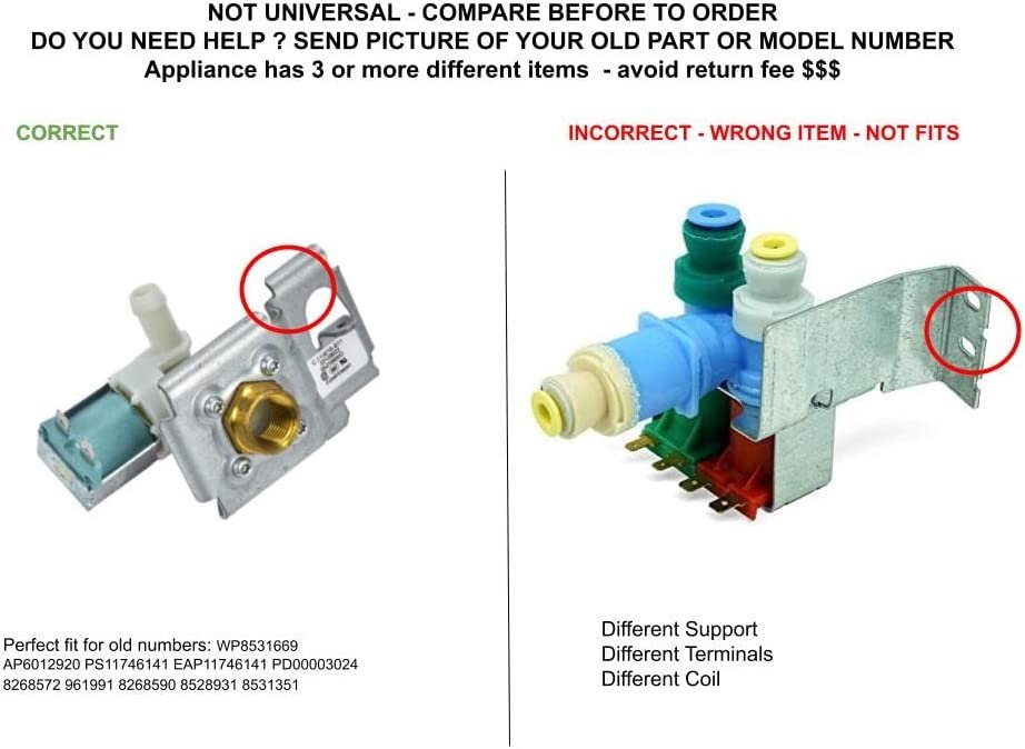 GLOB PRO SOLUTIONS AP6012920 PS11746141 EAP11746141 PD00003024 CKD4623 Water Inlet Valve