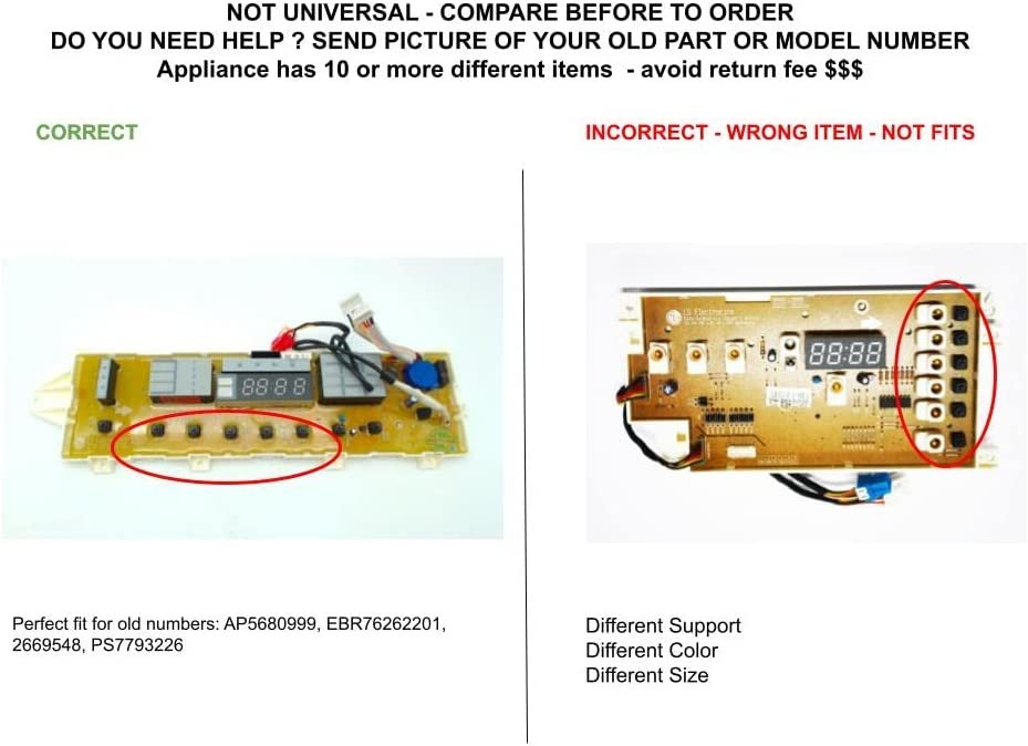 GLOB PRO SOLUTIONS AP5680999 PS7793226 EAP7793226 CKD2837 Control Board Replacement for and compatible with LG Heavy DUTY