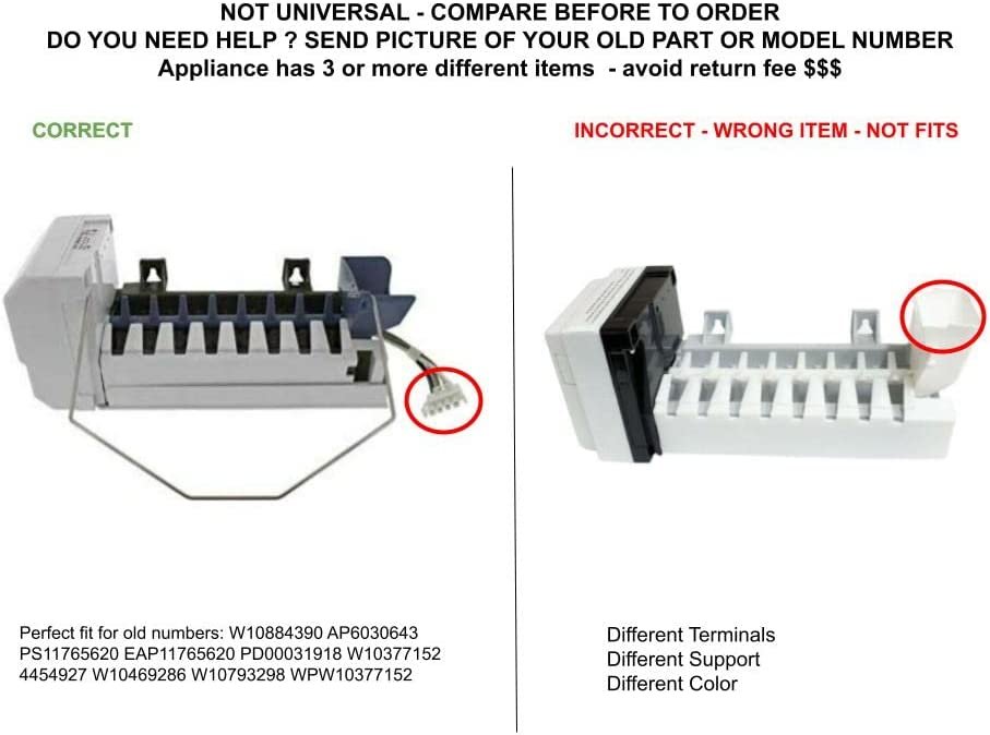 GLOB PRO SOLUTIONS W10377152 4454927 W10469286 W10793298 WPW10377152 CKD4534 Ice Maker Assembly