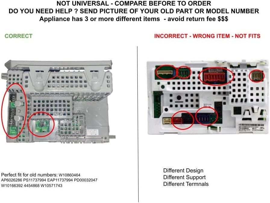 GLOB PRO SOLUTIONS AP6327316 PS12349094 EAP12349094 PD00045492 CKD6181 Control Board