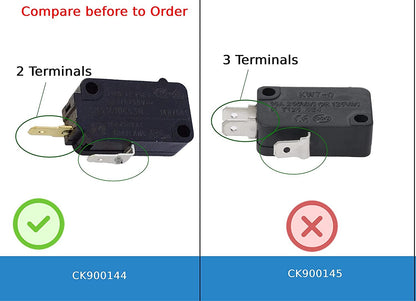 GlobPro WB24X829 Microwave Secondary Door Switch 1" ½ Length Approx. Replacement for and Compatible with GE Hotpoint Kenmore Heavy Duty