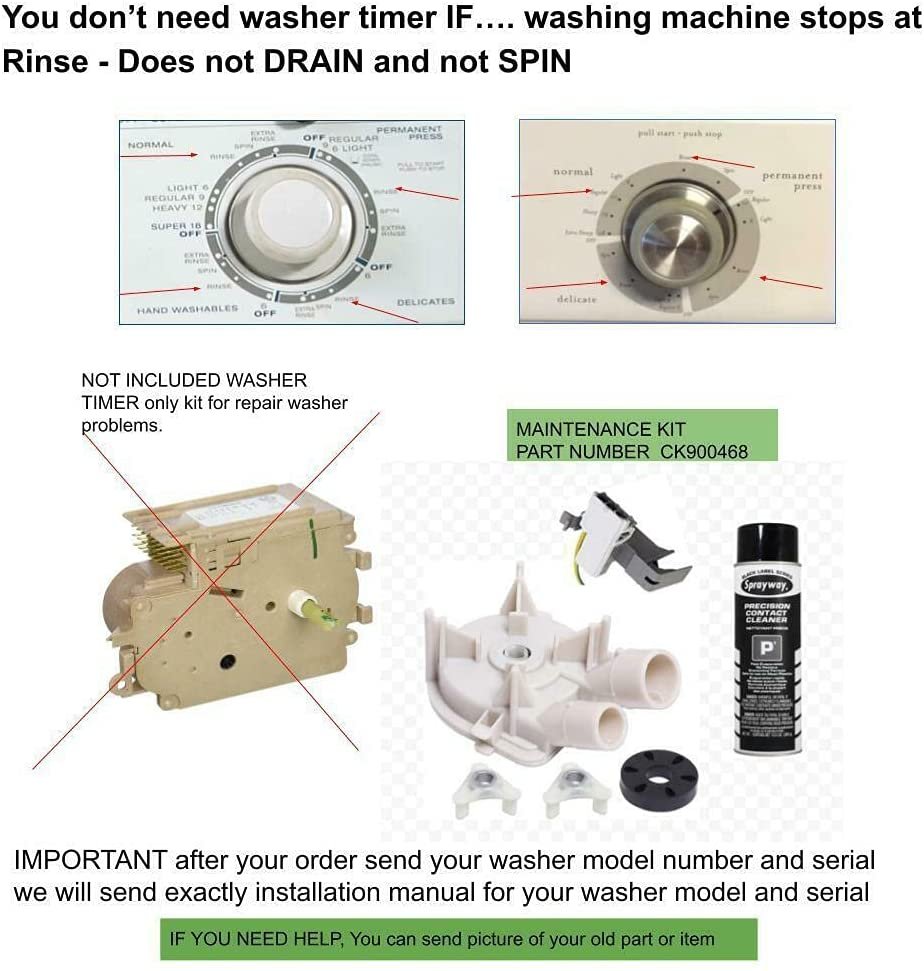 CK900468 KIT to FIX Washer stops at Rinse & not DRAIN compatible with Roper