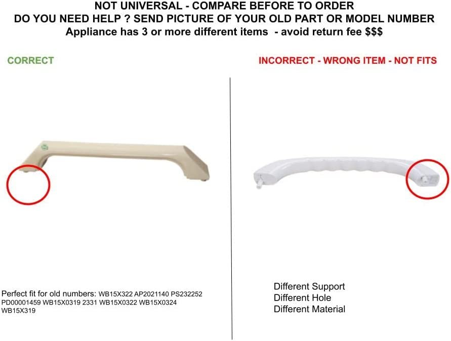 GLOB PRO SOLUTIONS WB15X0319 2331 WB15X0322 WB15X0324 WB15X319 CKD4583 Door Handle (White)