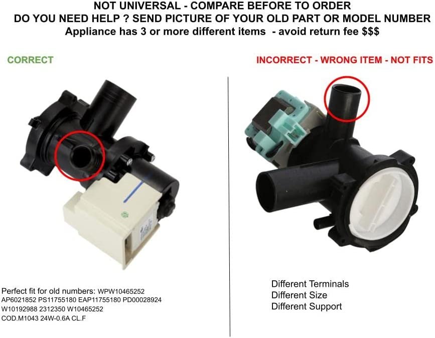 GLOB PRO SOLUTIONS AP6021852 PS11755180 EAP11755180 PD00028924 CKD4678 Drain Pump
