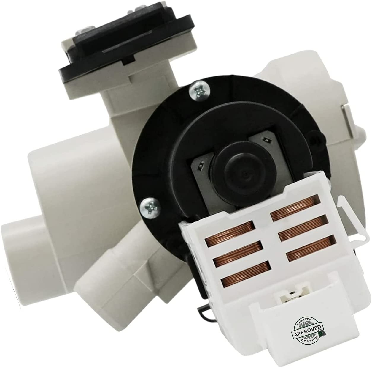 GlobPro W10183434 W10190647 W10190648 W10201457 Washer Water Drain Pump Assembly 8" ½ length Approx. Replacement for and compatible with Whirlpool Maytag Kenmore/Sears Amana Heavy DUTY