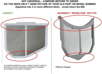 GLOB PRO SOLUTIONS 3390721 1206293 8066170 8572268 W10049360 CKD3746 Lint Filter