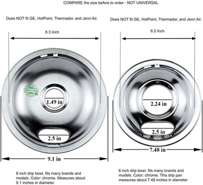 GLOB PRO SOLUTIONS 102 1481881 42142 42169 64676 CKD3556 Stove Top Drip Pan