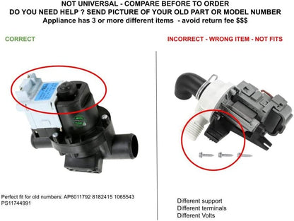 GLOB PRO SOLUTIONS 8182415 Washer Drain Pump Replacement for and compatible with Heavy DUTY