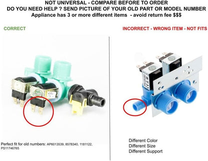 GLOB PRO SOLUTIONS 8578340 1181122 CKD2927 Water Inlet Valve compatible with Amana, Crosley, Estate Inglis