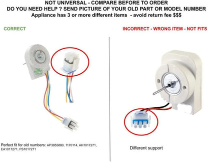 GLOB PRO SOLUTIONS WR60X10196 CKD2912 Evaporator Fan Motor compatible with GE,