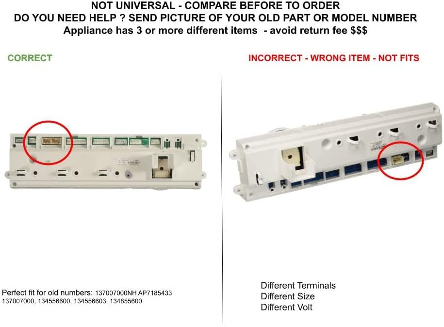 GLOB PRO SOLUTIONS AP7185433 CKD2606 Washer Control Board 14" Length Approx. Replacement for and compatible with Frigidaire Heavy DUTY