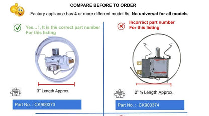 GlobPro 1115245 1129437 2161283 2161284 Fridge Cold Control Thermostat 3" length Approx. Replacement for and compatible with Whirlpool Roper Estate Heavy DUTY